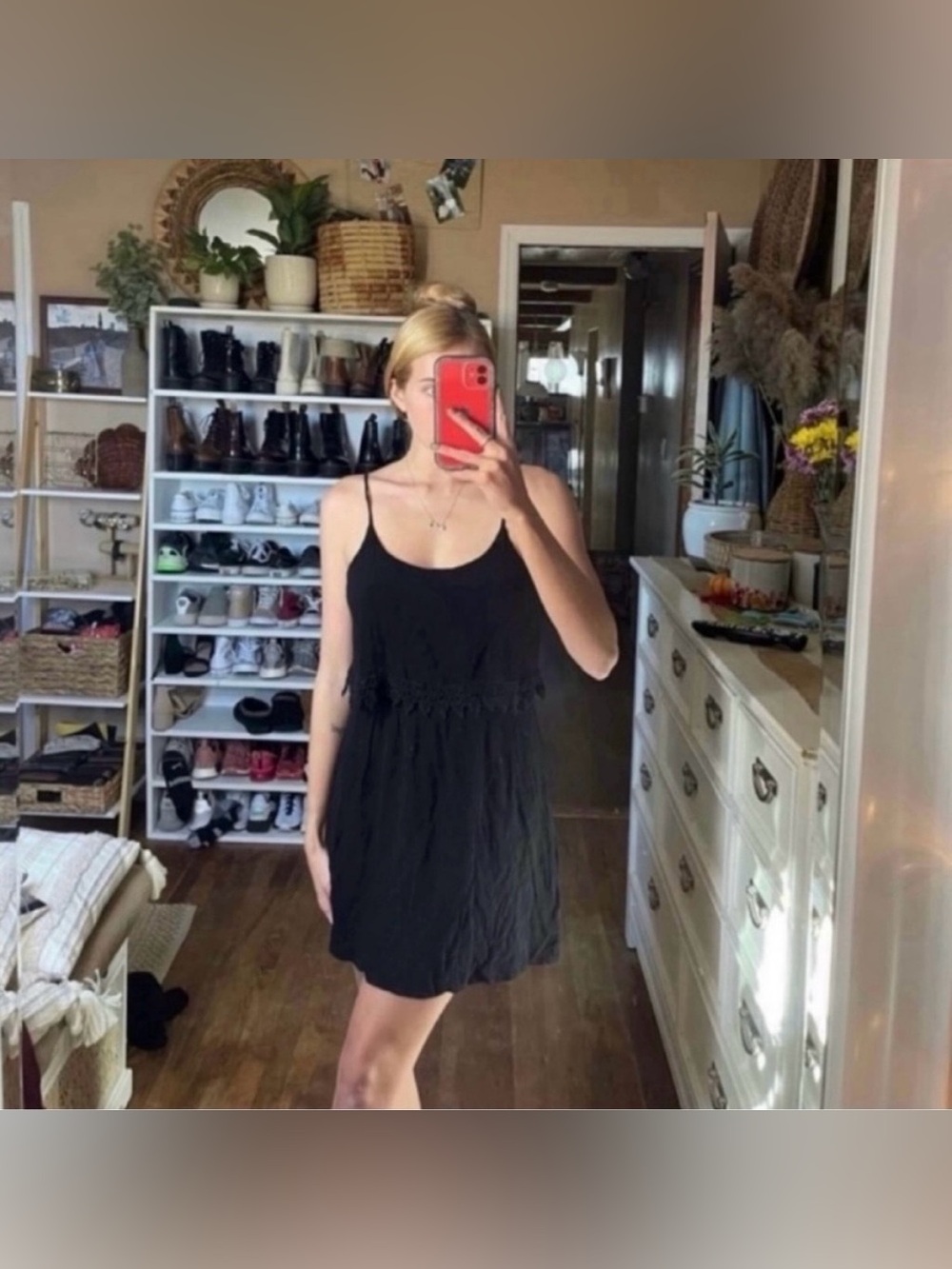 Black forever21 lace layered dress in a size small